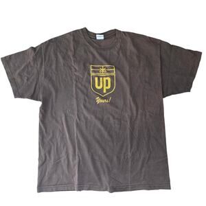 Vintage UPS Logo Parody T-shirt Brown Anchor Blue Size XXL Up Yours